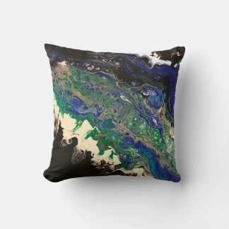 La Laguna schilderij zwart blauw blauwgroen wit Kussen