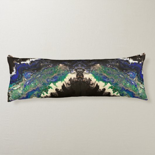 La Laguna schilderij zwart blauw blauwgroen wit Lichaamskussen (Achterkant)