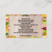 La laiterie est carte effrayante de "affaires" (Dos)