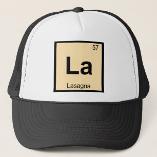 La - Lasagna Pasta Chemistry Periodic Table Symbol Trucker Pet