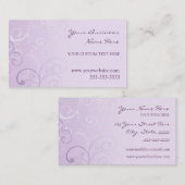 La lavande élégante tourbillonne des cartes de (Devant / Derrière)