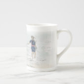 "La leçon de natation", tasse de porcelaine osseus (Droite)