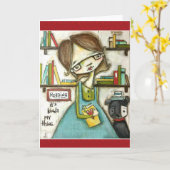 La lecture est mon truc - Carte de note vierge (Fleur jaune)