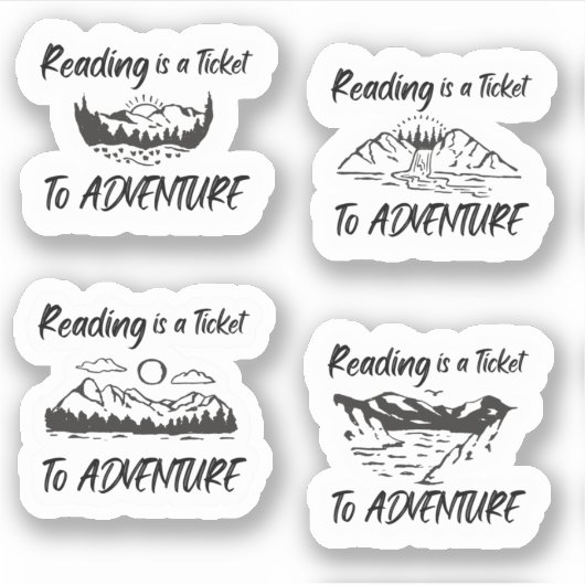 La lecture est un billet pour l'aventure - Sticker (Devant)