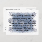 La Légende de la Carte Postale au Flocon de Neige (Devant / Derrière)