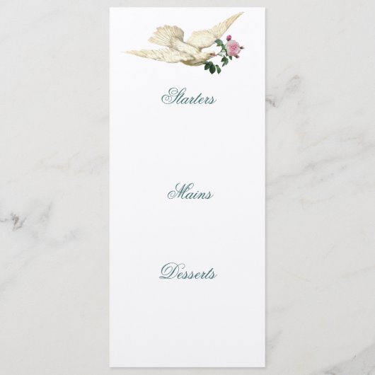 La Lettre D'amour Menu (Dos)