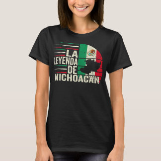 La Leyenda de Michoacan Map Mexican Flag  T T-shirt