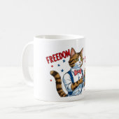 La liberté est servie - Drôle chat Waiter Mug (Devant gauche)