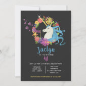 La licorne bouillonne invitation de fête (Devant)