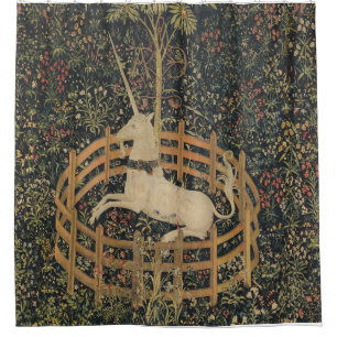 La licorne est rideau en douche capturé