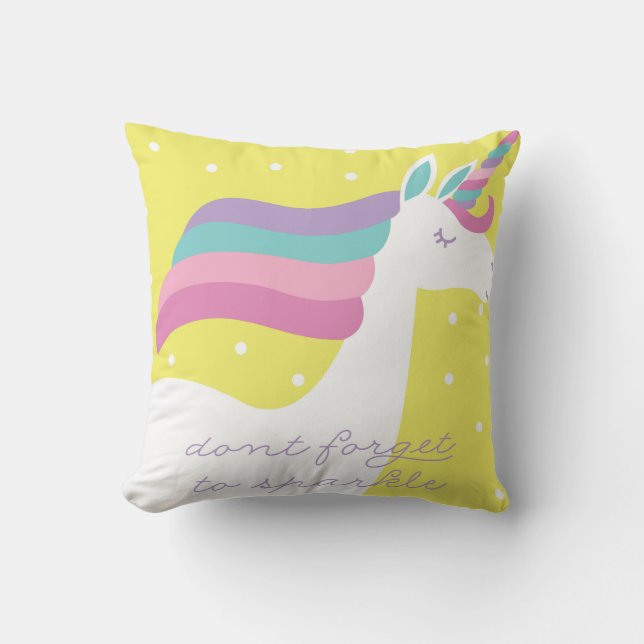 La licorne n'oublient pas de miroiter coussin de (Recto)