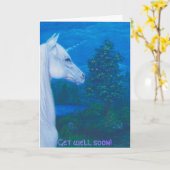 La licorne "obtiennent" la carte de voeux bonne (Fleur jaune)