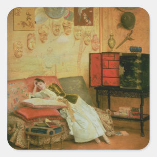 La Liseuse Vierkante Sticker