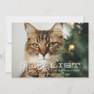 La liste de vilaines Drôle Chat Carte de Noël