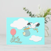 La livraison de bébé de cigogne, invitation de (Debout devant)