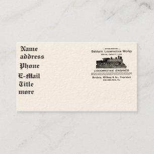 La locomotive de Baldwin fonctionne 1895 cartes de