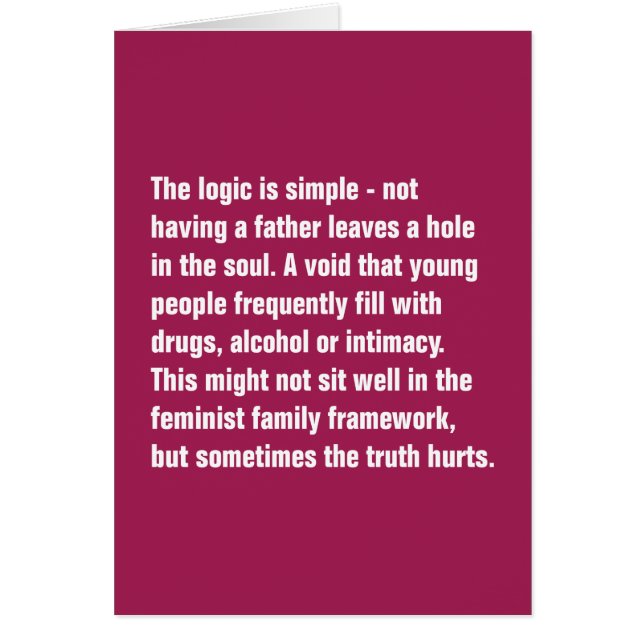 La logique est simple - n'ayant pas un père… (Devant)