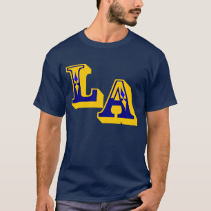 ・° LA Logo T-shirt Décontracté foncé élégant§° ・