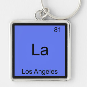 La - Los Angeles City Chemie Elementsymbool T-shir Sleutelhanger