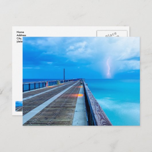 La Lumière À Navarre Beach Pier Carte Postale (Devant / Derrière)