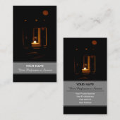 La lumière des bougies illumine le carte de visite (Devant / Derrière)