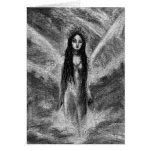 La Luna Dark Angel Fairy Goth Vrouw Originele Kuns