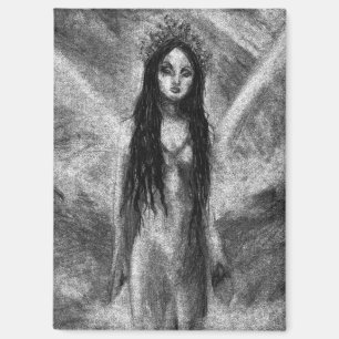 La Luna Donkere Engel Goth Zwart & Witte Fantasie Magneet