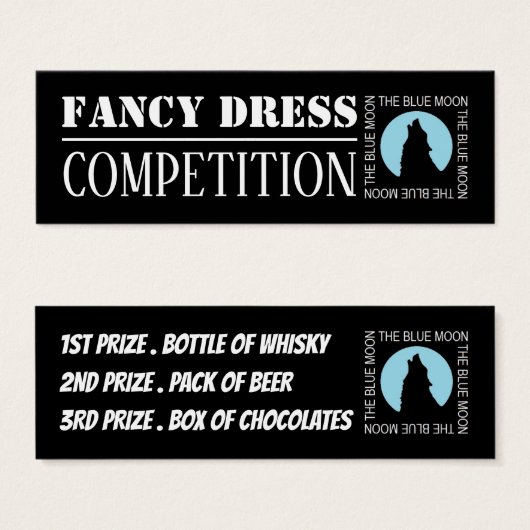 La Lune Bleue, Billets de la Compétition Halloween (Devant & derrière)