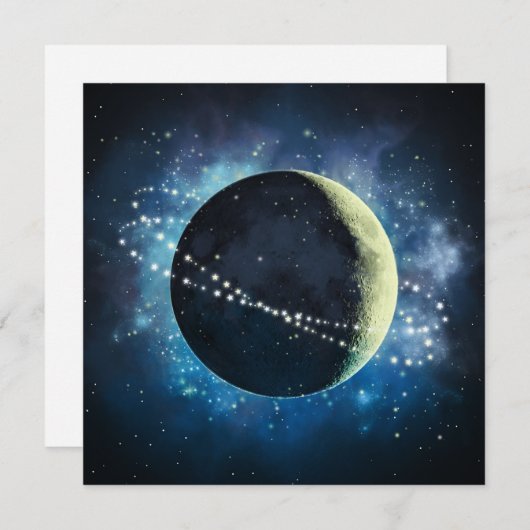 La Lune - Carte de voeux (Devant / Derrière)