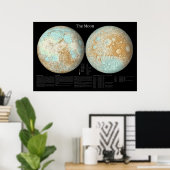 La Lune dans une présentation artistique Poster (Bureau à domicile)