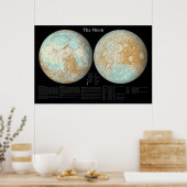 La Lune dans une présentation artistique Poster (Cuisine)
