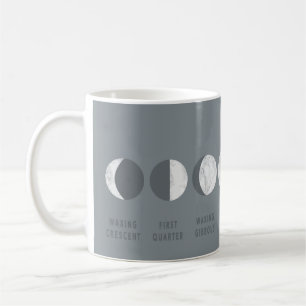 La lune de marbre grise met la tasse en phase