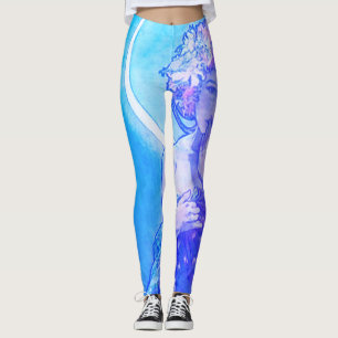 "La Lune" de Mucha Violet Leggings