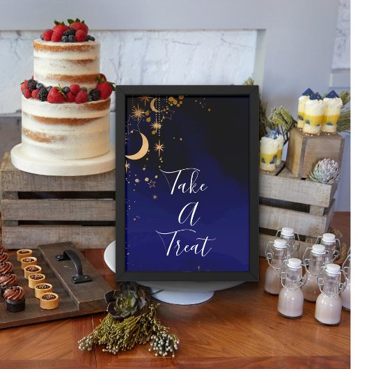 La lune et les étoiles prennent un affiche de réga