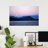 La Lune s'installe sur Fire Lake 36 x 24 Poster (Bureau à domicile)