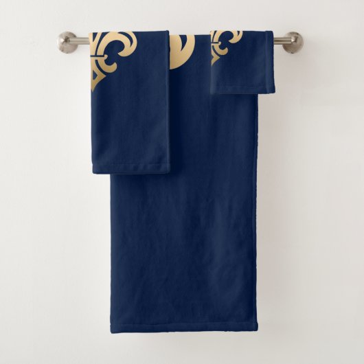 La luxueuse Gold Fleur de Lis Navy (En situation)