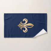 La luxueuse Gold Fleur de Lis Navy (Serviette à main)