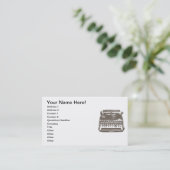 la machine à écrire - carte de visite (Debout devant)