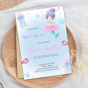 La magie sous la mer Invitations pour les filles