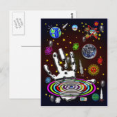 La main de l'humanité dans l'espace Carte postale (Devant / Derrière)