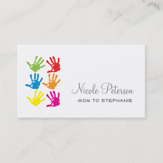 La main imprime la carte de maman (Devant)