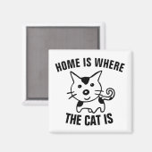 LA MAISON EST OÙ LE CHAT EST KITCHEN FRIDGE MAGNET (Recto/Verso)