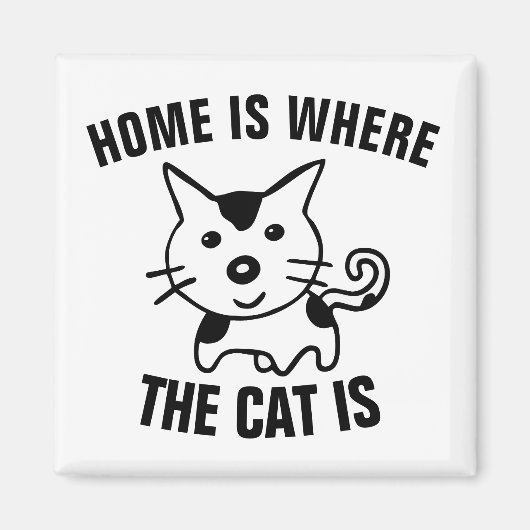 LA MAISON EST OÙ LE CHAT EST KITCHEN FRIDGE MAGNET (Devant)