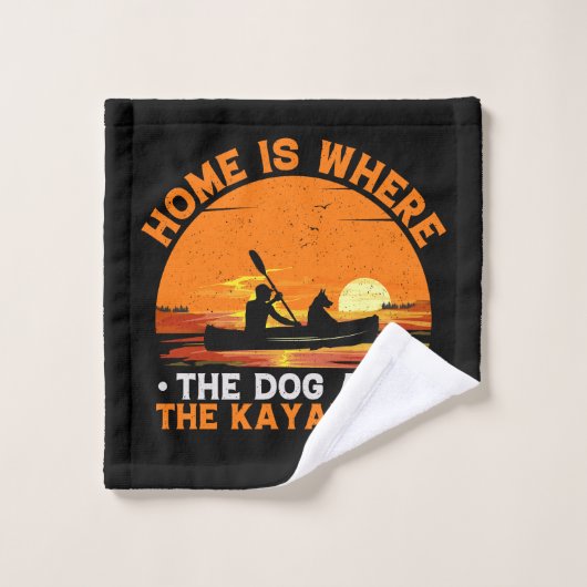 La maison est où sont les chiens et les kayaks (Gant de toilette)