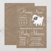 La maman a un petit agneau ! Invitation de baby (Devant / Derrière)
