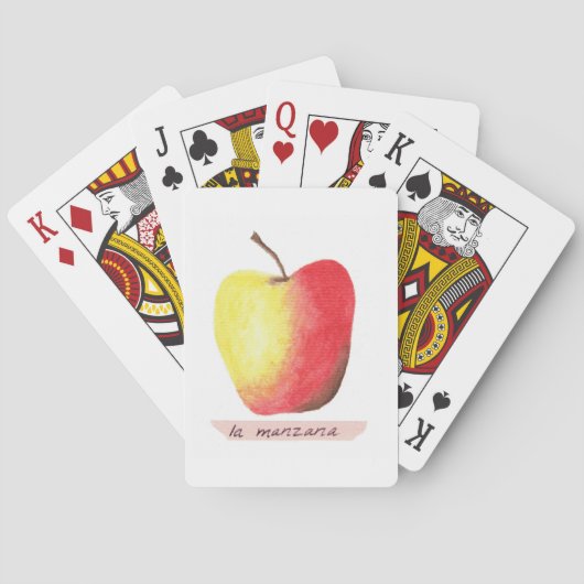 La manzana / De appel Spaans leren Pokerkaarten (Achterkant)