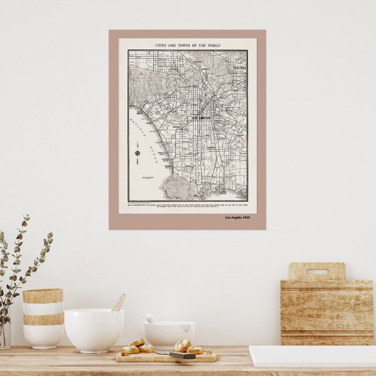 LA Map uit 1925 Poster (Keuken)