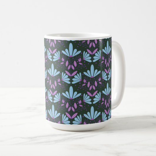 La marguerite bleue et violette rêve d'une tasse f (Devant droit)