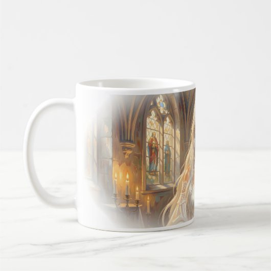 La mariée attend Mug Cathédrale Grâce (Gauche)