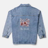 La mariée Dusty Rose Floral Denim Jacket (Verso)